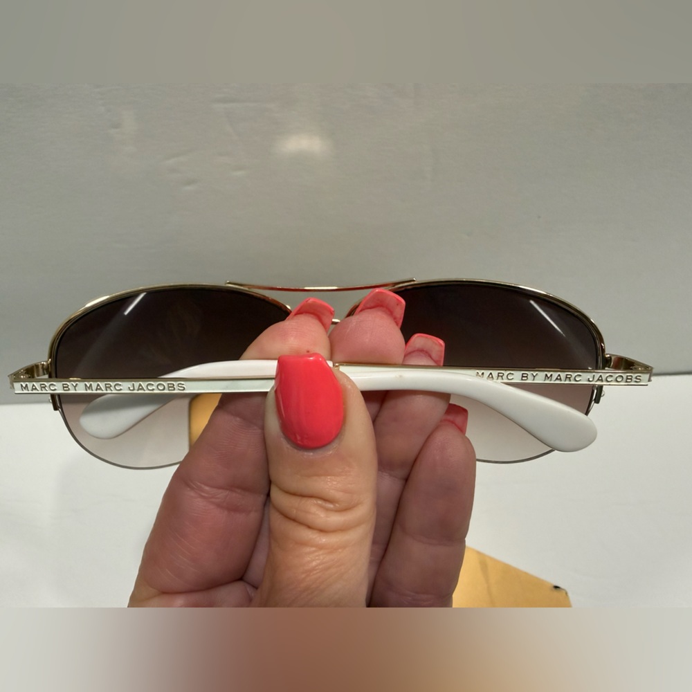Marc by Marc Jacobs Women’s Rimless Aviators MMJ 119/S - Gold /White - Picture 3 of 15